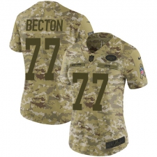 Women's New York Jets #77 Mekhi Becton Camo Stitched Limited 2018 Salute To Service Jersey