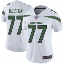 Women's New York Jets #77 Mekhi Becton White Stitched Vapor Untouchable Limited Jersey