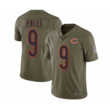 Men's Chicago Bears #9 Nick Foles Salute to Service Green Limited Jersey