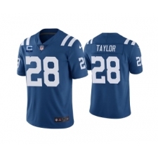Men's Indianapolis Colts 2022 #28 Jonathan Taylor Royal With 1-star C Patch Vapor Untouchable Limited Stitched Jersey