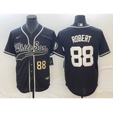 Men's Chicago White Sox #88 Luis Robert Number Black Cool Base Stitched Baseball Jersey