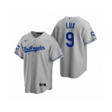Men's Los Angeles Dodgers #9 Gavin Lux Gray 2020 World Series Champions Road Replica Jerseys