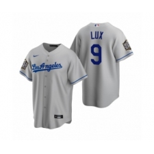 Men's Los Angeles Dodgers #9 Gavin Lux Gray 2020 World Series Replica Jersey