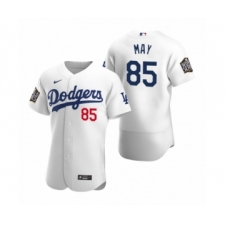 Men's Los Angeles Dodgers #85 Dustin May Nike White 2020 World Series Authentic Jersey