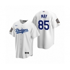 Men's Los Angeles Dodgers #85 Dustin May White 2020 World Series Replica Jersey