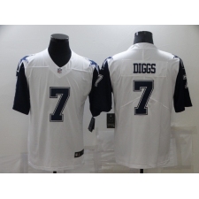Men's Dallas Cowboys #7 Trevon Diggs White Thanksgiving Throwback Limited Jersey