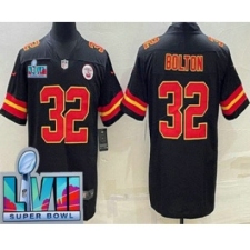 Men's Kansas City Chiefs #32 Nick Bolton Limited Black Super Bowl LVII Vapor Jersey