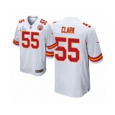 Men's  Kansas City Chiefs #55  Frank Clark Game White 2021 Super Bowl LV Jersey