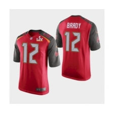 Men's  Tampa Bay Buccaneers #12 Tom Brady Red Super Bowl LV Jersey