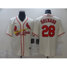 Men's St. Louis Cardinals #28 Nolan Arenado Nike Cream Alternate Official Replica Player Jersey