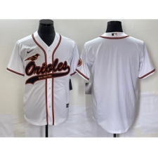 Men's Baltimore Orioles Blank White Cool Base Stitched Baseball Jersey