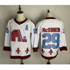 Men's Quebec Nordiques #29 Nathan MacKinnon White 2020-21 Special Edition Breakaway Player Jersey