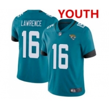 Youth Jacksonville Jaguars #16 Trevor Lawrence 2021 Teal Vapor Untouchable Limited Stitched Jersey