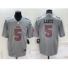 Men's San Francisco 49ers #5 Trey Lance LOGO Grey Atmosphere Fashion Vapor Untouchable Stitched Limited Jersey