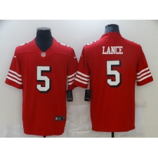 Men's San Francisco 49ers #5 Trey Lance Red Nike Scarlet Player Limited Jersey