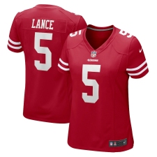 Women's San Francisco 49ers #5 Trey Lance Red Nike Scarlet Player Game Jersey