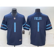 Men's Chicago Bears #1 Justin Fields Navy 2019 City Edition Limited Stitched Jersey