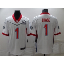 Men's Cincinnati Bengals #1 Ja'Marr Chase White Nike Royal 2022 NFC Pro Bowl Limited Player Jersey