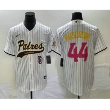 Men's San Diego Padres #44 Joe Musgrove White Pinstripe 2023 City Connect Cool Base Stitched Jersey