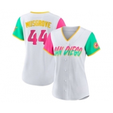 Women's San Diego Padres #44 Joe Musgrove White 2022 City Connect Cool Base Stitched Baseball Jersey(Run Small)