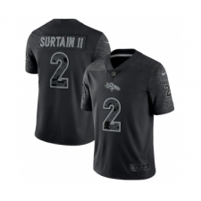 Men's Denver Broncos #2 Patrick Surtain II Black Reflective Limited Stitched Football Jersey