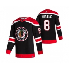 Men's Chicago Blackhawks #8 Dominik Kubalik Black 2020-21 Reverse Retro Alternate Hockey Jersey