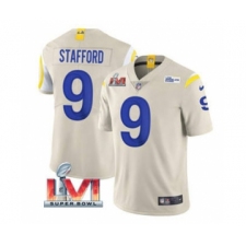 Men's Los Angeles Rams #9 Matthew Stafford Bone 2022 Super Bowl LVI Vapor Limited Stitched Jersey