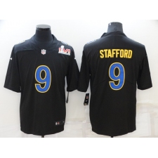 Men's Los Angeles Rams #9 Matthew Stafford Nike Black Super Bowl LVI Bound Limited Fashion Jersey