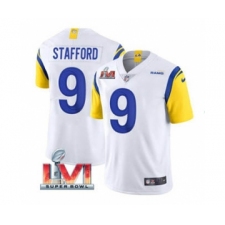 Men's Los Angeles Rams #9 Matthew Stafford White 2022 Super Bowl LVI Vapor Limited Stitched Jersey