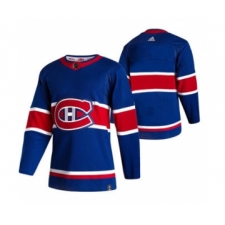 Men's Montreal Canadiens Blank Blue 2020-21 Reverse Retro Alternate Hockey Jersey