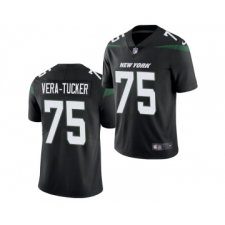 Men's New York Jets #75 Alijah Vera-Tucker Black Vapor Untouchable Limited Stitched Jersey
