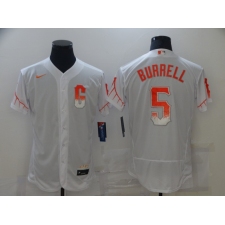 Men's San Francisco Giants #5 Pat Burrell Nike White 2021 City Connect Replica Player Jersey