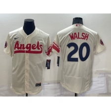 Men's Los Angeles Angels #20 Jared Walsh Cream 2022 City Connect Flex Base Stitched Jersey