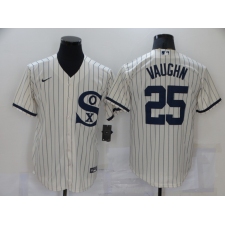 Men's Nike Chicago White Sox #25 Andrew Vaughn Cream Game 2021 Field of Dreams Jersey