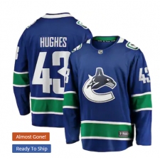 Men's Vancouver Canucks #43 Quinn Hughes Fanatics Branded Blue Home Premier Breakaway Player Jersey