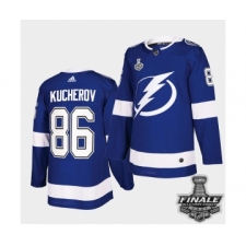 Men's Adidas Lightning #86 Nikita Kucherov Blue Authentic 2021 Stanley Cup Jersey
