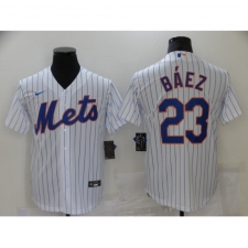 Men's Nike New York Mets #23 Javier Báez White Game Authentic Baseball Jersey