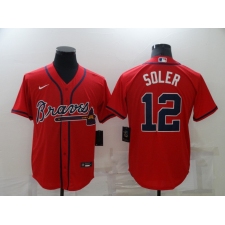 Men's Atlanta Braves #12 Jorge Soler Red Nike MLB Jersey