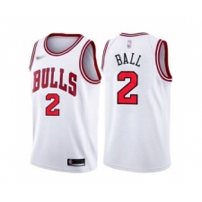 Men's Chicago Bulls #2 Lonzo Ball White 2021 Nike Swingman Stitched Jersey