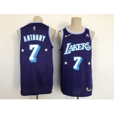 Men's Los Angeles Lakers 2021-22 City Ediition #7 Carmelo Anthony Purple Stitched Basketball Jersey