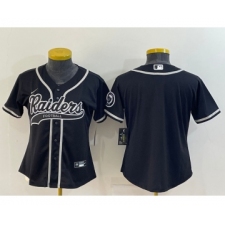 Youth Las Vegas Raiders Blank Black With Patch Cool Base Stitched Baseball Jersey