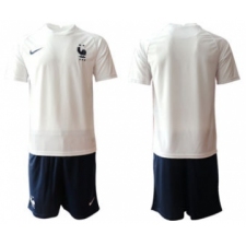 Men's France Custom Euro 2021 White Soccer Jersey and Shorts