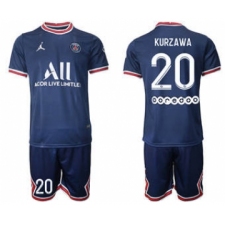 Men's Paris Saint-Germain #20 Kurzawa 2021-22 Blue Soccer Jersey
