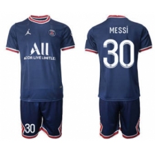 Men's Paris Saint-Germain #30 Lionel Messi 2021-22 Blue Soccer Jersey