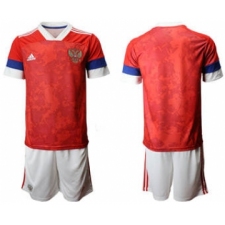 Men's Russia Custom Euro 2021 Soccer Red Jersey and Shorts