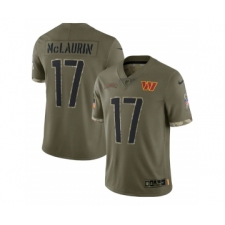 Men's Washington Commanders #17 Terry McLaurin 2022 Olive Salute To Service Limited Stitched Jersey