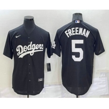 Men's Los Angeles Dodgers #5 Freddie Freeman Black Turn Back The Clock Stitched Cool Base Jersey
