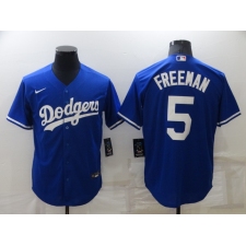 Men's Nike Los Angeles Dodgers #5 Freddie Freeman Blue Stitched Baseball Jersey