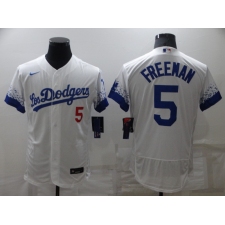 Men's Nike Los Angeles Dodgers #5 Freddie Freeman White City Player Jersey