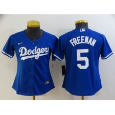 Women's Nike Los Angeles Dodgers #5 Freddie Freeman Blue Jersey